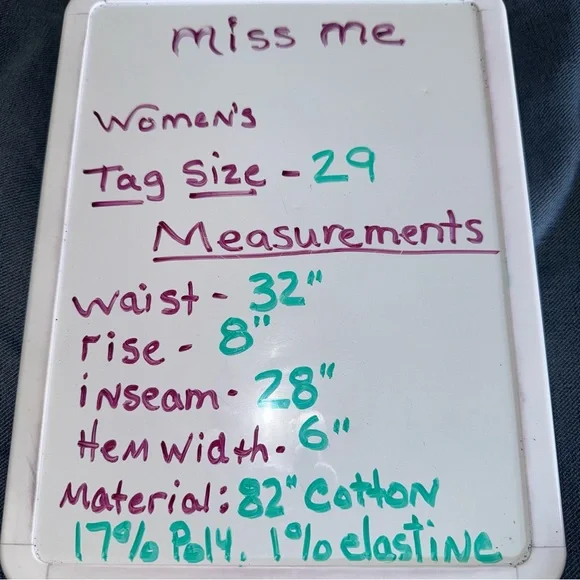 Miss Me Signature Ankle Skinny Jeans 29 Bling Pocket Mid Rise Stretch Y2K - Picture 10 of 10